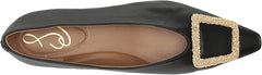 Sam Edelman Janina Black Leather Slip On Pointed Toe Buckle Detailed Flats Shoes