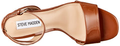 Steve Madden Lessa Cognac Patent Platform Ankle Strap Open Toe Dress Sandal Pump