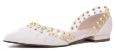 Cecelia New York Min White Lizard Ballet Flats Clear Chic Pointed Toe Shoes