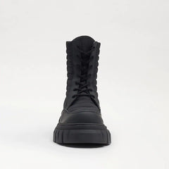 Sam Edelman Olympia Black Chunky Lug Sole Lace Up Rounded Toe Ankle Combat Boots