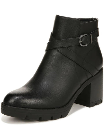 Naturalizer Madalynn Jet Black Nubuck Buckle Water Repellent Ankle Boots 11