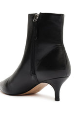 Schutz Mikki Low Black Side Zipper Pointed Toe Stiletto Mid Heel Ankle Boots