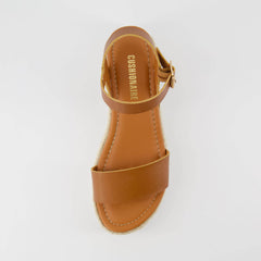 CUSHIONAIRE Melissa Espadrille Platform Ankle Strap Memory Foam Womens Sandals 6.5