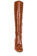 Sam Edelman Clarem Tawny Brown Block Heel Almond Toe Knee High Fashion Boots