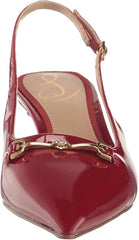 Sam Edelman Fitzgerald Red Mahogany Pointed Toe Slingback Kitten Heeled Pumps