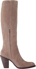 Lust For Life Jordan Boot Taupe Beige Suede Chunky Stacked Heel Knee High Boots