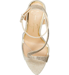 Jessica Simpson Whitley High Heel Pointed Open Toe Lucite Pumps Champagne Clear