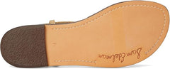 Sam Edelman Gigi Bleached Beechwood Embossed Open Toe Ankle Strap Flats Sandals
