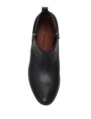 Lucky Brand Basel Black Almond Rounded Toe Block Heeled Ankle Textured Booties