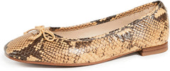 Sam Edelman Jillie Dark Wheat Leather Cushioned Pointy Toe Detailed Ballet Flats