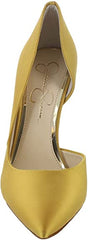 Jessica Simpson Prizma Satin Brass Pointed Toe Slip On Stiletto Fashion Pumps