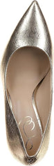 Sam Edelman Hazel Gold Crack Stiletto Heeled Slip On Pointed Toe Dress Pumps