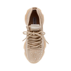 Steve Madden Maxima Blush Multi Rhinestone Lace Up Mid Top Boyfriend Sneakers
