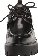 Sam Edelman Monna Black Lace Up Almond Toe Block Heel Platform Loafers