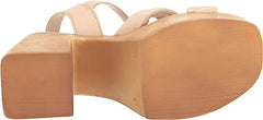Sam Edelman Suzannah Ivory Ankle Strap Open Toe Block Heel Platform Sandals