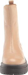 Sam Edelman Wellington Sesame Leather Block Heel Closed Toe Pull On Ankle Boots