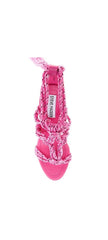 Steve Madden Fiore Pink Multi Strappy Open Toe Tie Up High Heeled Sandals