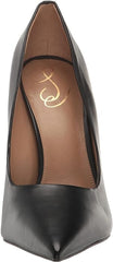 Sam Edelman Antonia Black Leather Pointed Toe Slip On Spool Heel Fashion Pumps