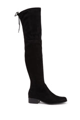 Charles David Gammon Black Soft Microsuede Wide Calf Rounded Toe Pull On Boot