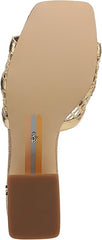 Sam Edelman Webster Amber Gold Multi Slip On Open Toe Mule Block Heeled Sandals