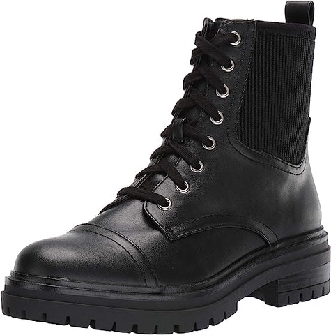 Circus By Sam Edelman Giovanny Black Rounded Toe Lace Up Chunky Heel Combat Boot