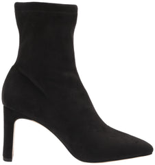The Drop  Jane Black Fashion Ankle High Heel Pull-On Sock Boot, Black, 7.5