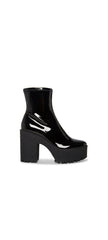 Steve Madden Outlast Black Patent Zipper Closure Sleek Rounded Toe Ankle Boots