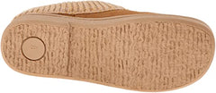 Clarks Cinnamon Knitted Collar Winter Clog Rounded Toe Slipper-Wide