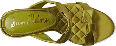 Sam Edelman Jasmine Greentini  Open Toe Bow Detail Slip On Stiletto Heel Sandals