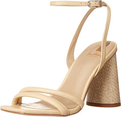 Sam Edelman Kia Eggshell Squared Open Toe Ankle Strap Block Heeled Sandals