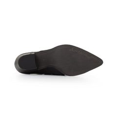 Sam Edelman Roy Black Leather Fashion Pull On Pointed Toe Block Heeled Sandals 8.5