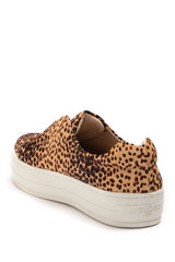 JSlides HEIDI Natural Black Leopard Slip-On Round toe Platform Sneaker