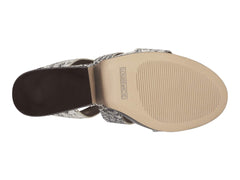Louise et Cie DENISSE Grey White Snake Platform Block Heeled Wedges Sandals