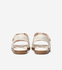 Cole Haan Cloudfeel Fisherman Egret Jericho Leather Open Toe Flats Sandals