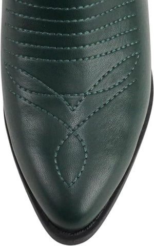 Soda Reno Green Western Cowboy Pointed Toe Knee High Pull On Tabs Western Boots