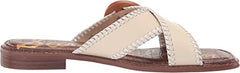 Sam Edelman Harlie Modern Ivory Slip On Squared Toe Leather Strap Slides Sandals