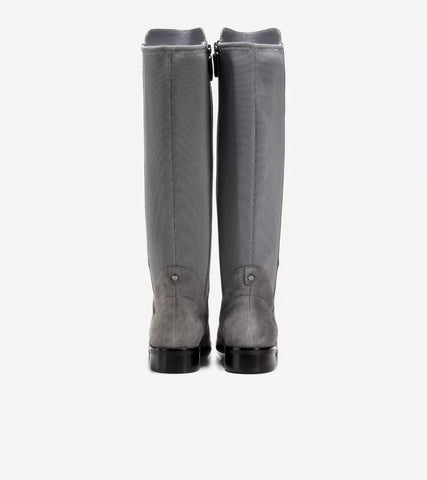 Cole Haan Noelle Tornado Suede/Stretch Rounded Toe Block Heeled Knee High Boots