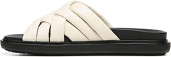 Sam Edelman Vaugn Modern Ivory Strappy Slip On Open Toe Slides Flats Sandals