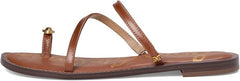 Sam Edelman Harlyn Rich Cognac Strappy Toe Ring Slip On Flat Slides Sandals