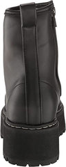 Steve Madden Betty Black Rounded Closed Toe Lace Up Classic Ankle Combat Boots