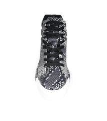 Cecelia New York Silow Leather Platform High Top Sneaker Black/White Snake