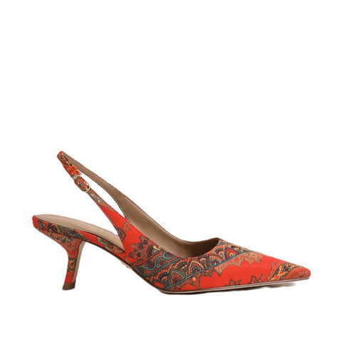 Sam Edelman Bianka Orange Slingback Kitten Heeled Pointed Toe Fashion Pumps