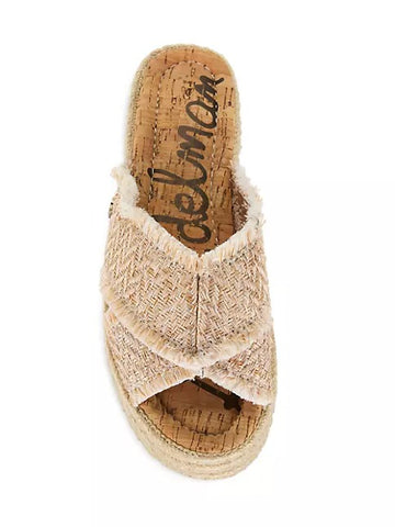 Sam Edelman Ashlynn Sand Fashion Slip On Wedge Platform Open Toe Slides Sandals