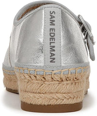 Sam Edelman Mackie Soft Silver Pointed Cap Toe Mary Jane Espadrille Loafers