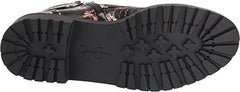 Jessica Simpson Kerina Black Multi Block Heel Lace Up Combat Moto Ankle Boots