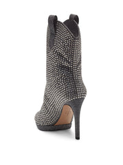 Jessica Simpson Vianne Pewter High Heel Crystal Rhinestone Pull On Ankle Booties