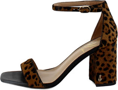 Sam Edelman Daniella Granada Tan Leopard Ankle Strap Block Heeled Sandals