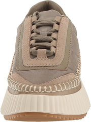 Dolce Vita Dolen Dk Taupe Nylon Lace Up Platform Low Top Wedge Fashion Sneakers