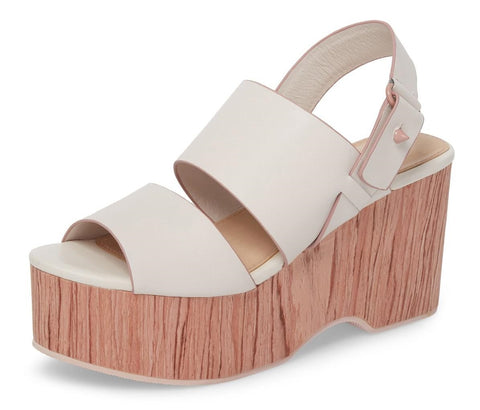 Kelsi Dagger Brooklyn Nash Off White Platform Wedge Open Toe Dress Sandals