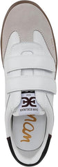 Sam Edelman Talia Bright White/Black Leather Rounded Toe Low Top Flat Sneakers